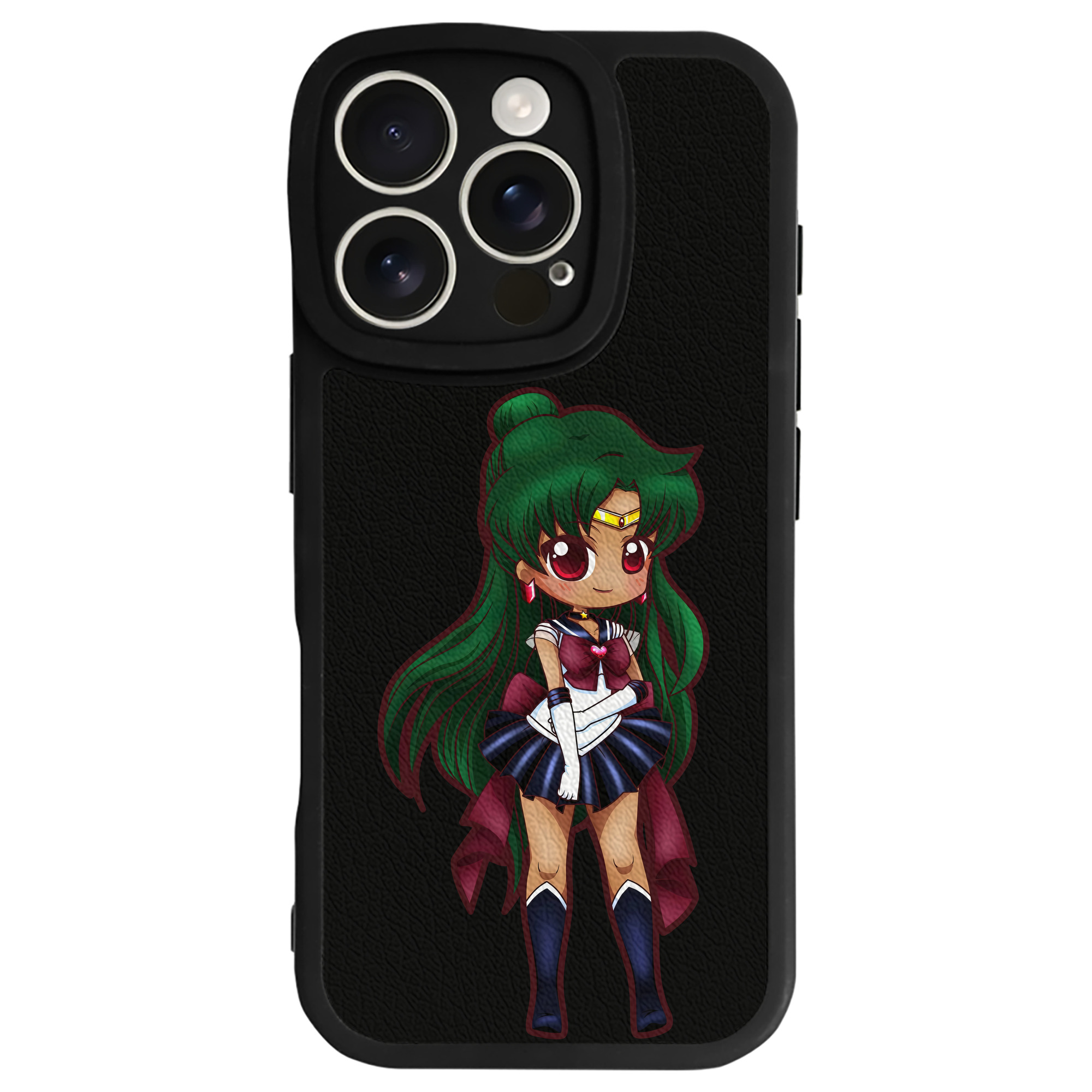 （画像用） 美少女戦士セーラームーン 冥王せつな Sailor Moon Meiou Setsuna 【iPhone 16シリーズ対応】シリコンスマホケース（レザー調） 材質：シリコン